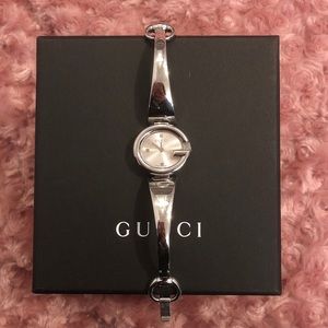 Authentic Gucci Stainless Steel Horsebit Bangle Watch